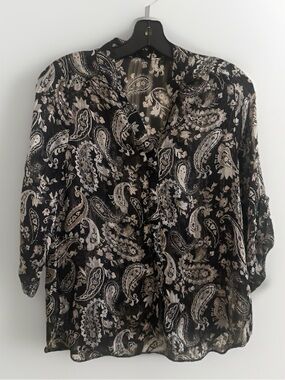 PRINCIPLES Brand Ladies Blouse Paisley Button up Petite Style Size  38 EU US 10